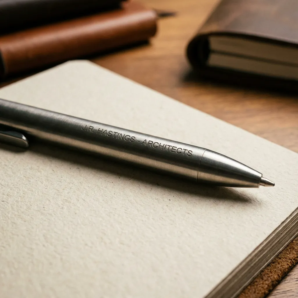 Custom engraved metal corporate pens for business branding